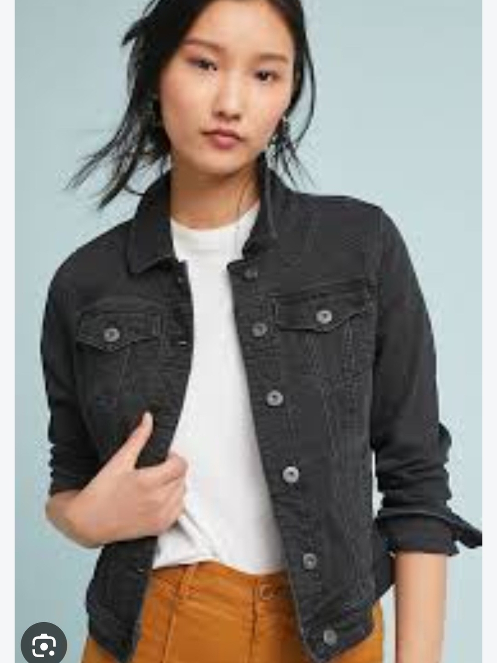 Pilcro and the Letterpress Anthropologie Black Denim Jacket. Size Small